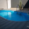 Каркасный бассейн морозоустойчивый Larimar стальной 4х2х1.25м овальный (вкапываемый) цвет Шоколад/40020001