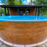Каркасный бассейн морозоустойчивый Larimar 5 х 1.25м (врезной скиммер + форсунка) цвет Дерево/50003L