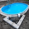 Каркасный бассейн морозоустойчивый Larimar стальной 3.70х2.44х1.25м овальный (вкапываемый, полная комплектация) цвет Шоколад. 36624401F