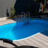 Каркасный бассейн морозоустойчивый Larimar стальной 8 х 4 х 1.25м овальный (вкапываемый, полная комплектация) цвет Шоколад. 800400F